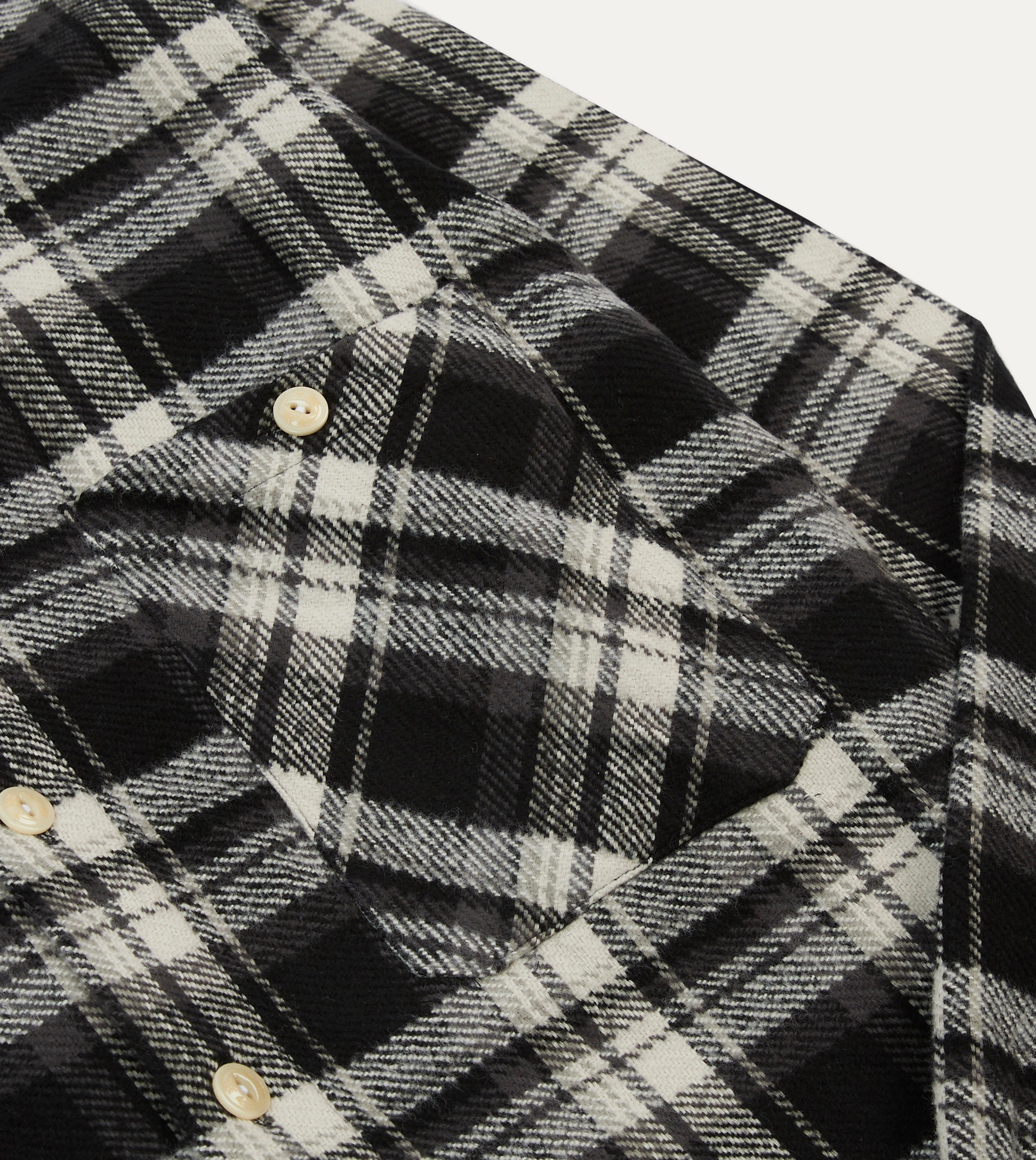Eco-Friendly Choice Camping Essential Drake's by A. Levine Black Check Cotton Two-Pocket Work Shirt