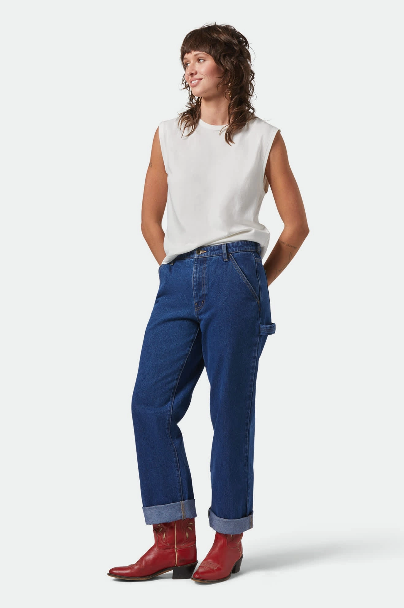 Relaxed Comfort Look Carefree Organic Garment Dyed Muscle Tank - Off White