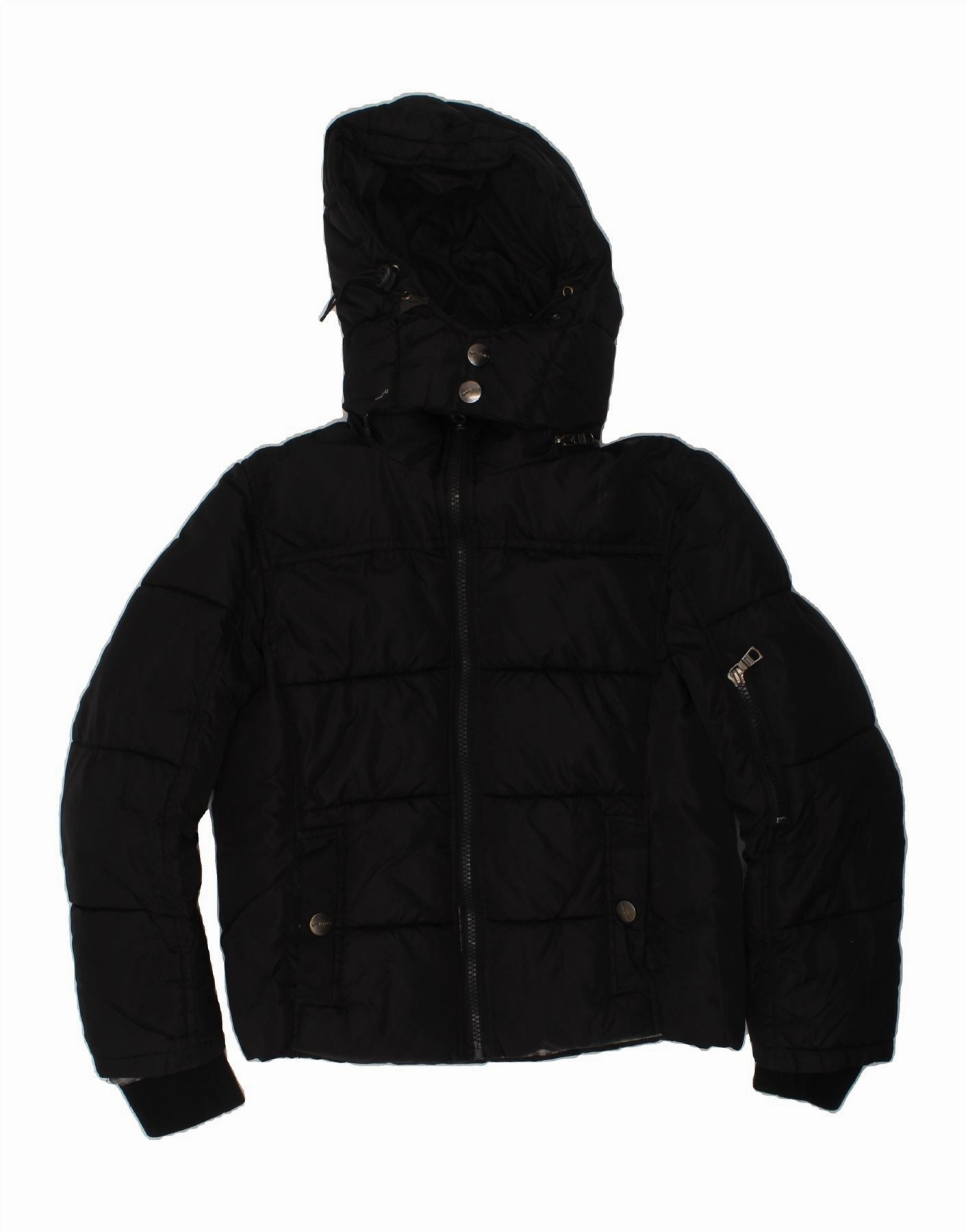 Desire Cap GAS Boys Hooded Padded Jacket 7-8 Years Black Polyester