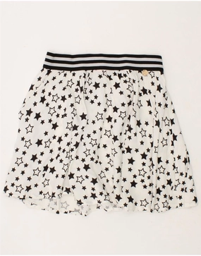 GAUDI Girls Abstract Pattern A-Line Skirt 9-10 Years W24  White Farm Air