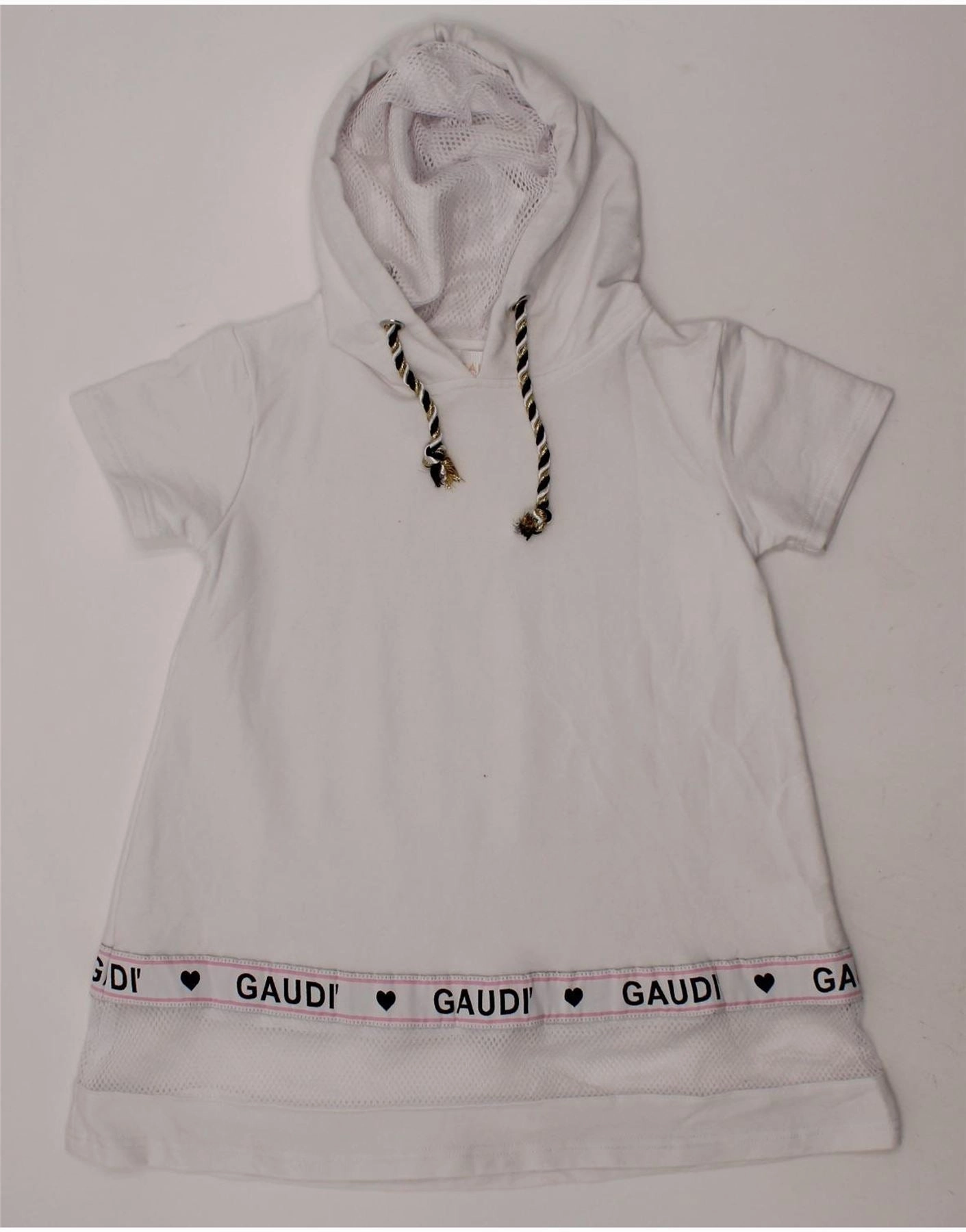 Bold Touches NonChafeSeams GAUDI Girls Graphic Hooded A-Line Dress 3-4 Years White Cotton