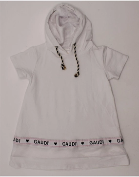Bold Touches NonChafeSeams GAUDI Girls Graphic Hooded A-Line Dress 3-4 Years White Cotton