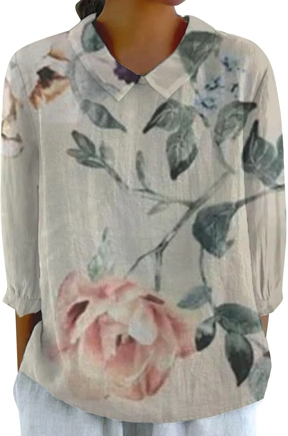 Gauzee tops women Tops Summer Casual V Neck Tshirt Ladies 2024 Floral Print Daily Tunic Blouses Teen Girls T Shirts