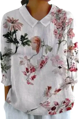 Gauzee tops women Tops Summer Casual V Neck Tshirt Ladies 2024 Floral Print Daily Tunic Blouses Teen Girls T Shirts