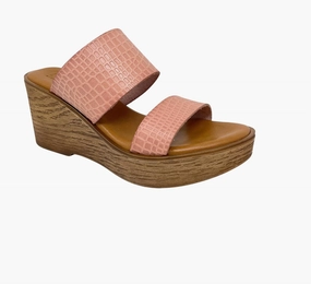 Gema Leather Platform Sandals In Pink Stable Lock
