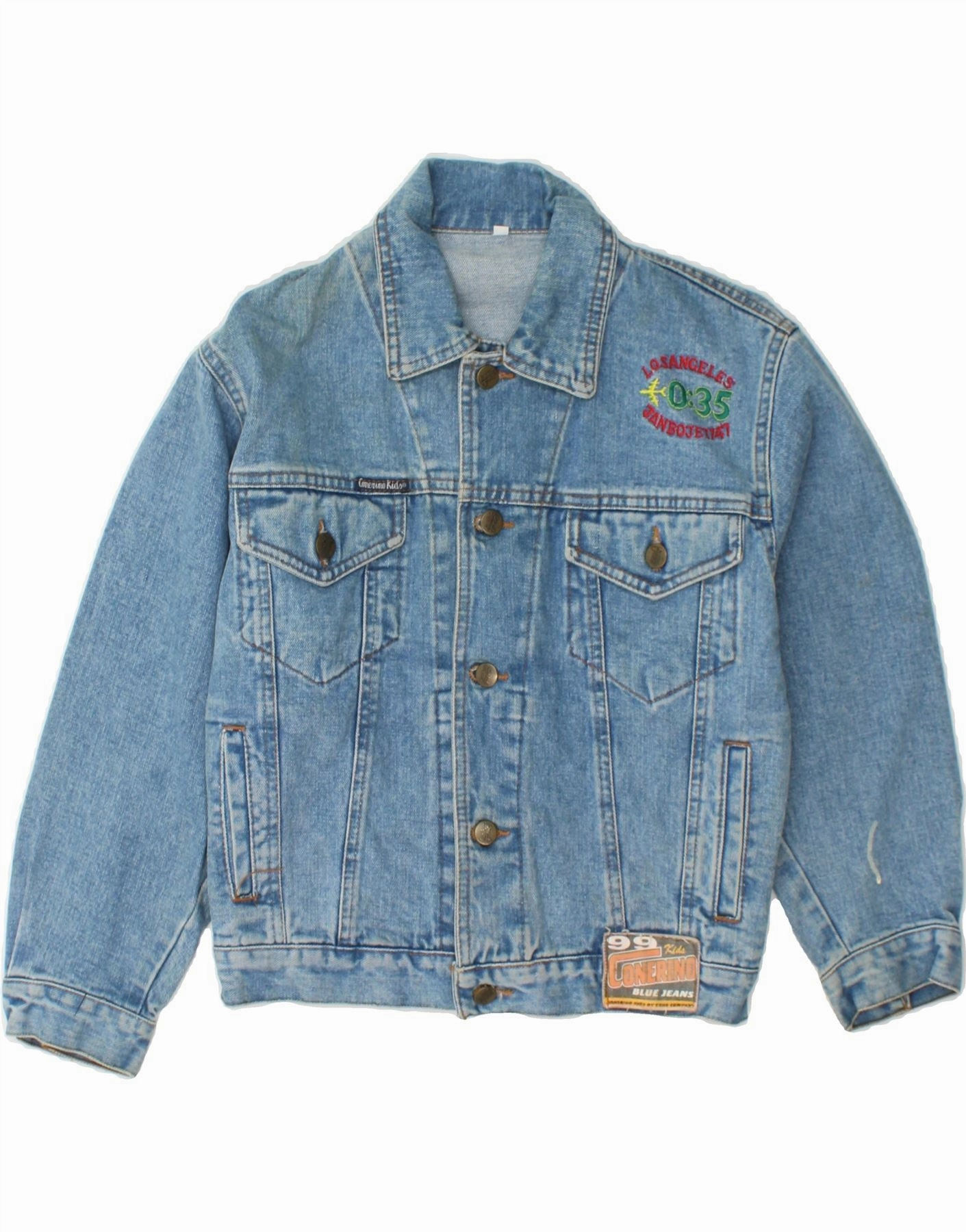 Bonded Zippers VINTAGE Boys Denim Jacket 9-10 Years Blue