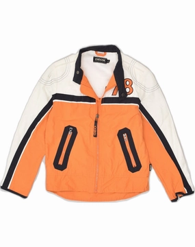 Father's Day GEOX Boys Bomber Jacket 5-6 Years Orange Colourblock Cotton