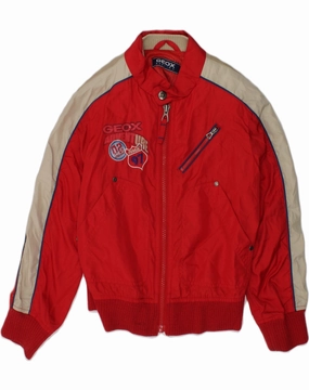 GEOX Boys Bomber Jacket 5-6 Years Red Polyester Construct Active Edge