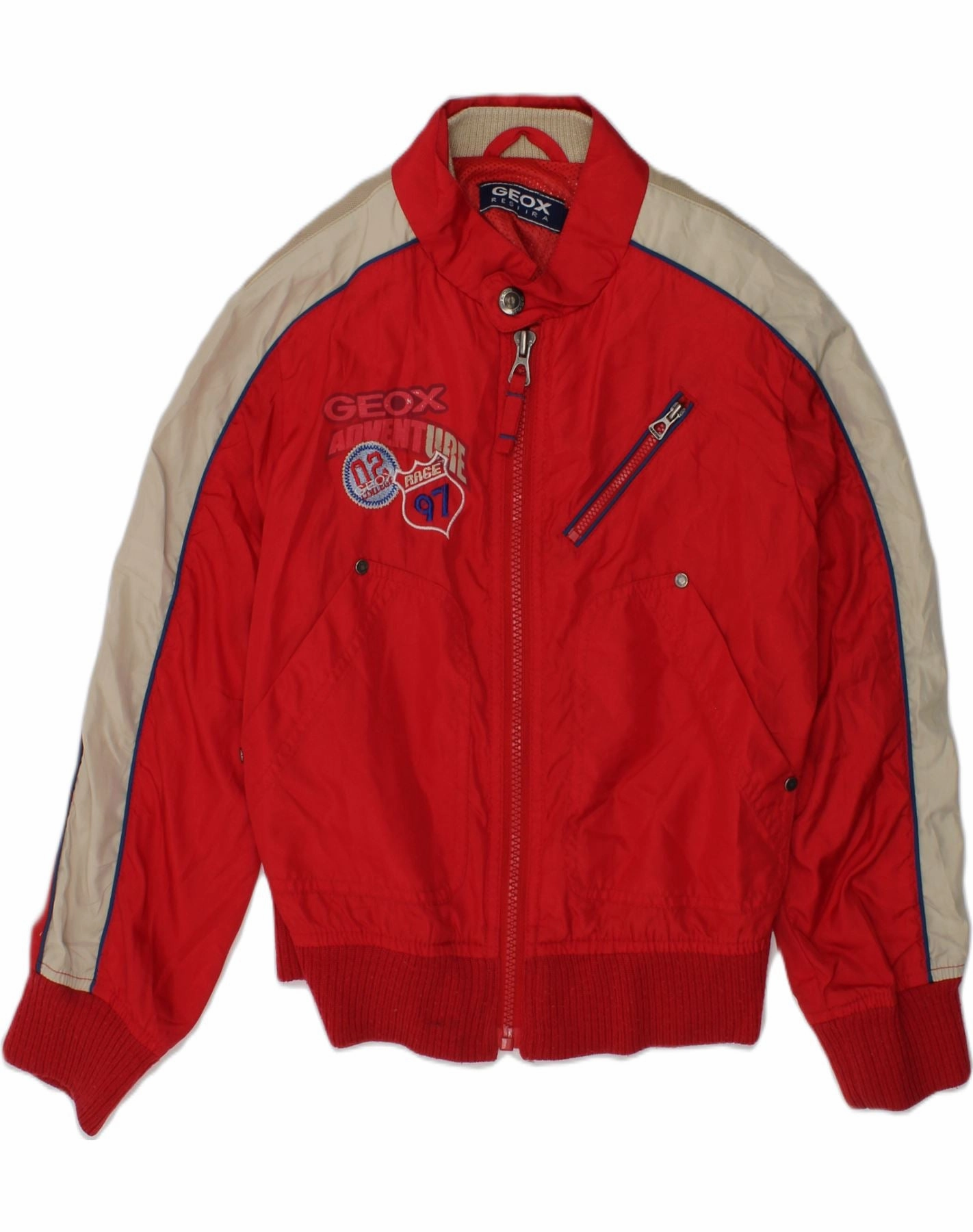 GEOX Boys Bomber Jacket 5-6 Years Red Polyester Construct Active Edge
