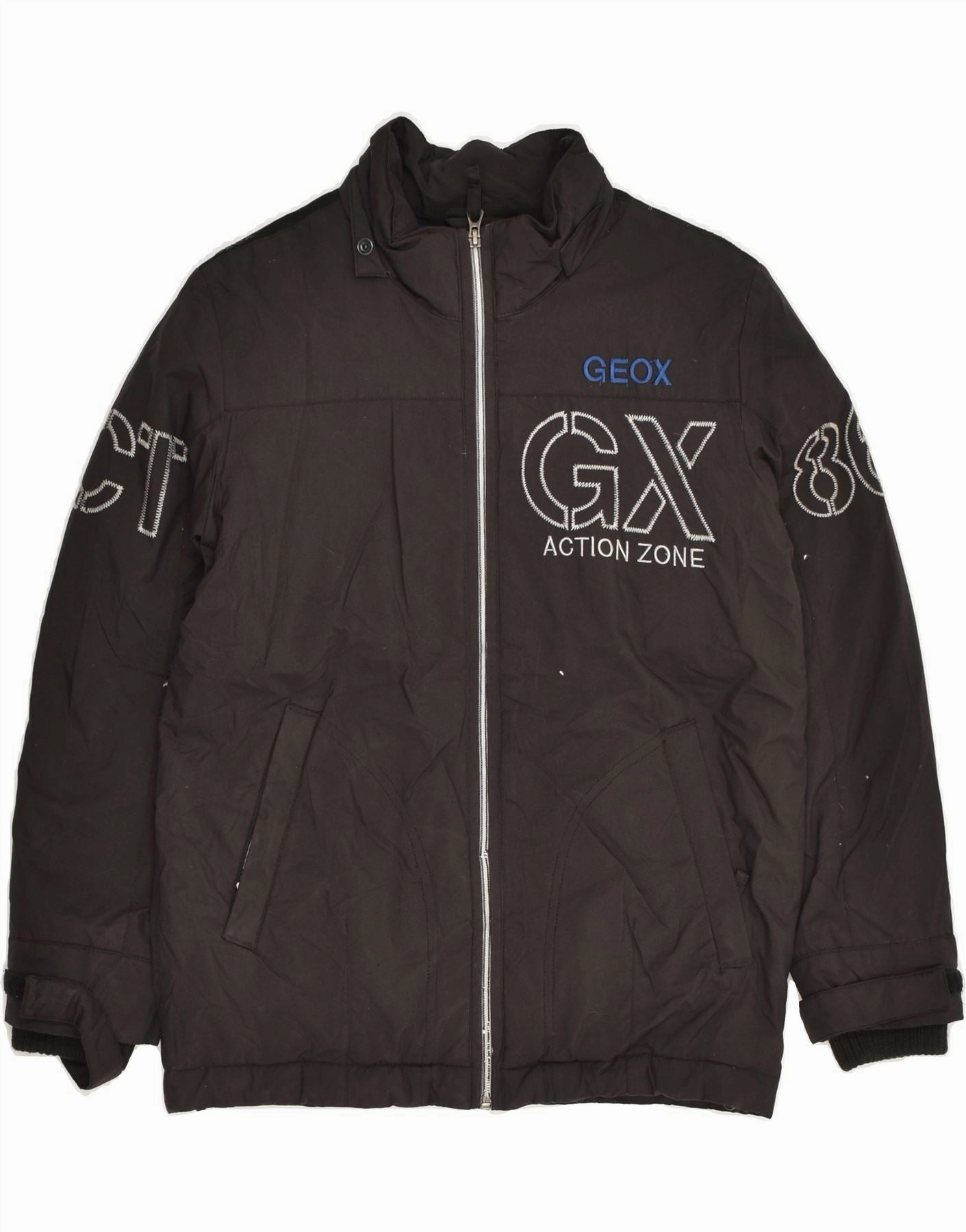 Versatile Gear GEOX Boys Graphic Padded Coat 9-10 Years Black Polyamide
