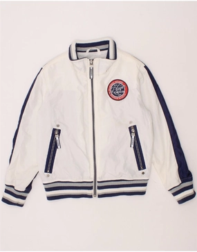 Outerwear Mouthwash GEOX RESPIRA Boys Graphic Bomber Jacket 3-4 Years White Colourblock