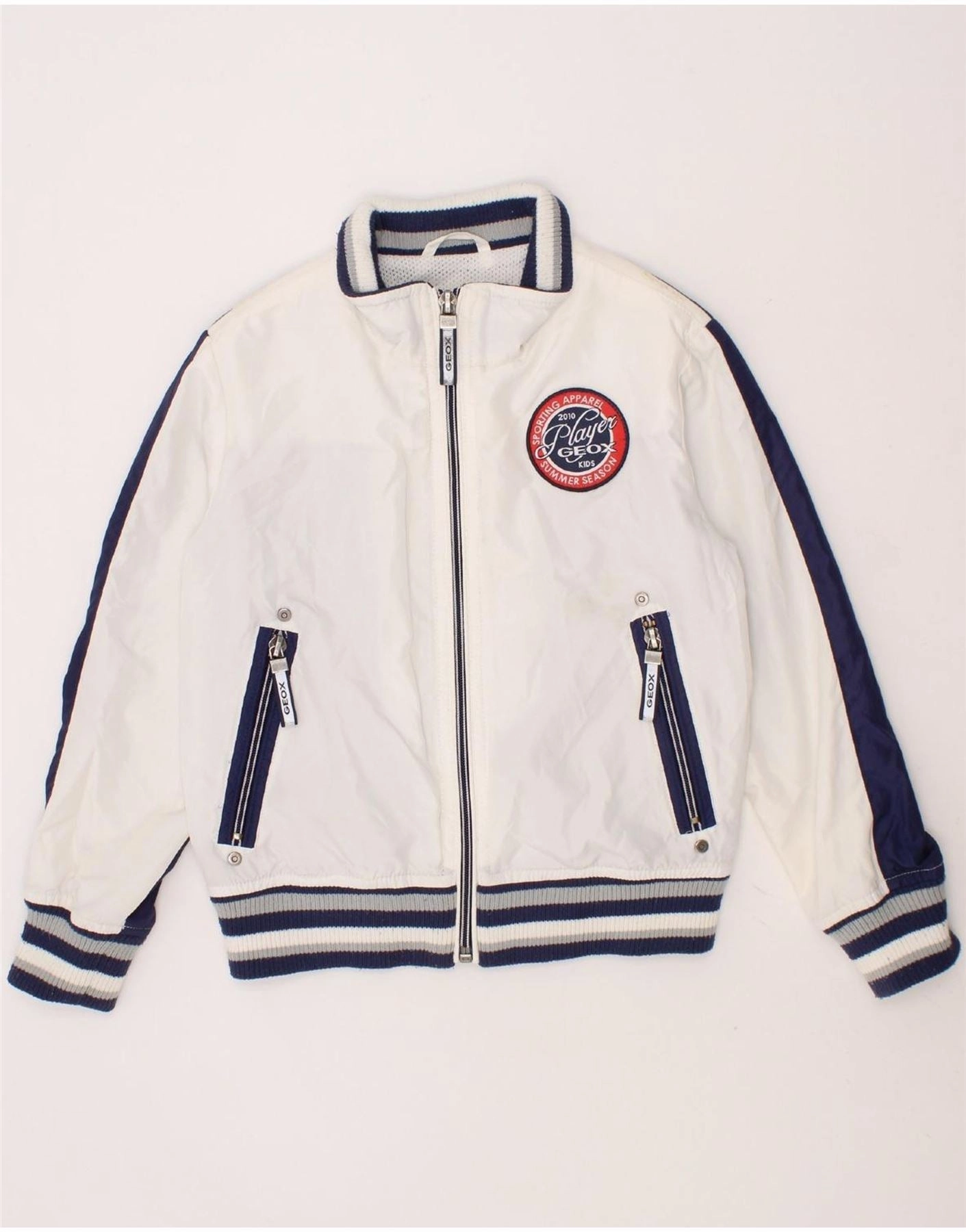 Outerwear Mouthwash GEOX RESPIRA Boys Graphic Bomber Jacket 3-4 Years White Colourblock