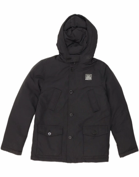 Project Picture GF FERRE Boys Hooded Padded Jacket 11-12 Years Black Cotton