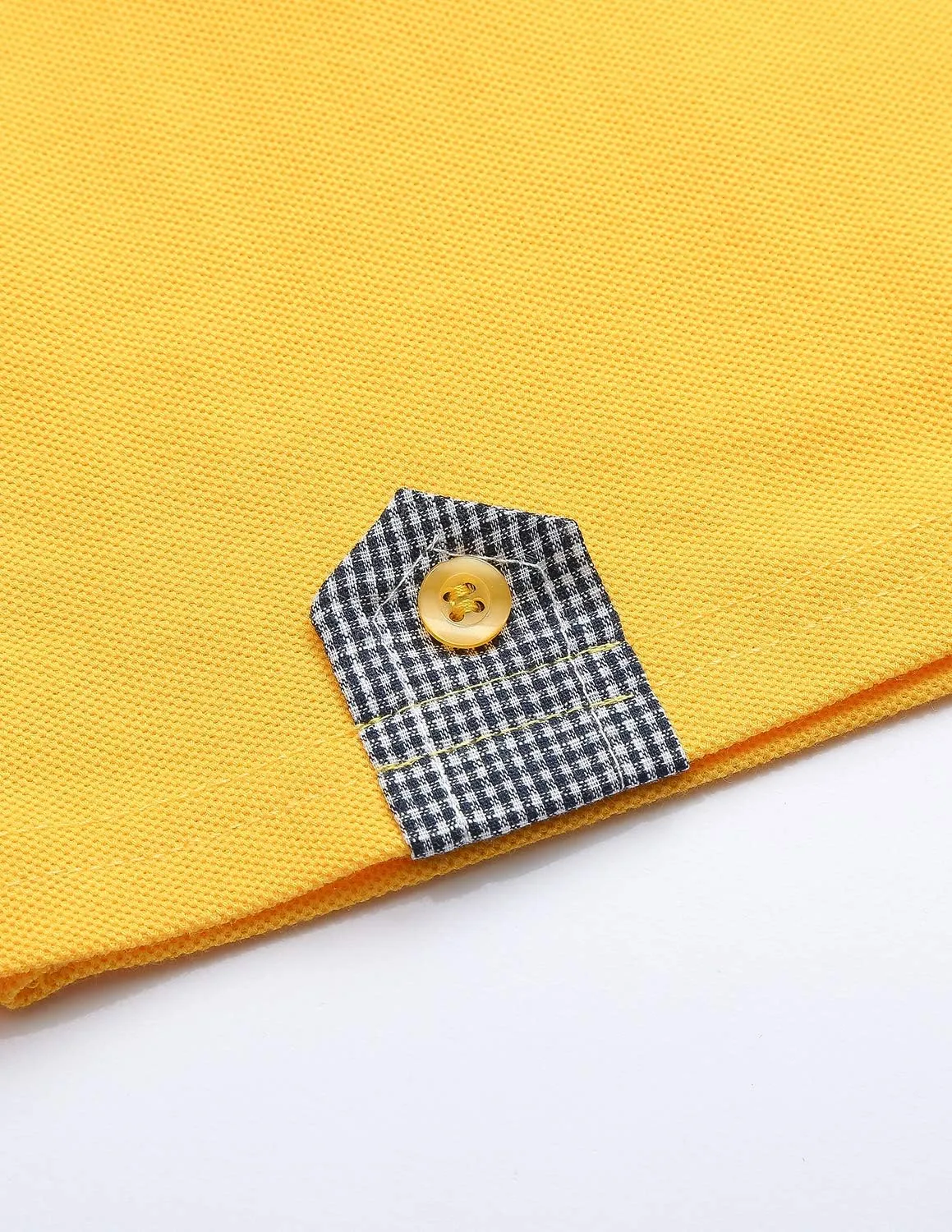 GHYUGR Men's Polo Shirts Short Sleeve Slim Fit Polo Casual Plaid Splice T-Shirts