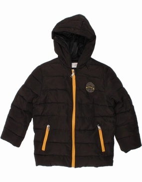 Soft Shell Material GIANFRANCO FERRE Boys Hooded Padded Jacket 3-4 Years Black Nylon