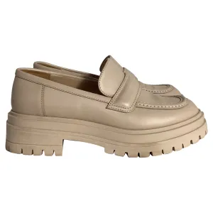 Gianvito Rossi Chunky Loafers in Nude Leather Walk True Coffee Corner