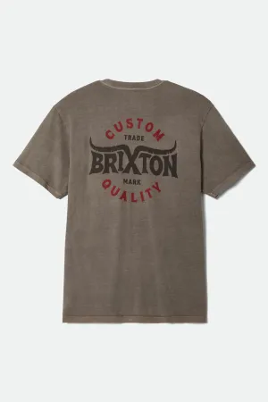 Embroidered Details Gibson S/S Standard T-Shirt - Cinder Worn Wash