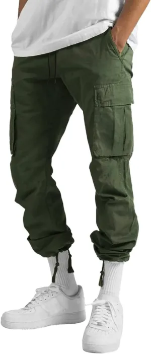 GIERIDUC Men's Drawstring Waist Cargo Pants Mens White Linen Dress Pants Mens Polyester Sweatpants Basketball Leggings Men
