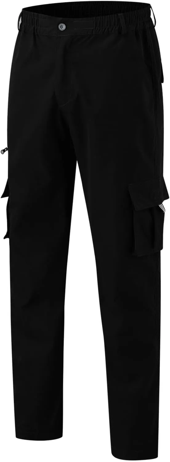 GIERIDUC Men's Lightweight Cargo Pants Casual Sweatpants Stretch Elastic Waist Trousers Drawstring Loose Joggers with Pockets
