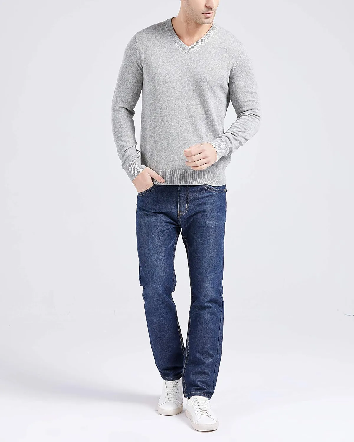 Gilboa - 100% Cotton - V Neck Sweater Men - Sweaters for Men - Black V Neck Sweaters for Men - Pullover Men V Neck - Sueter