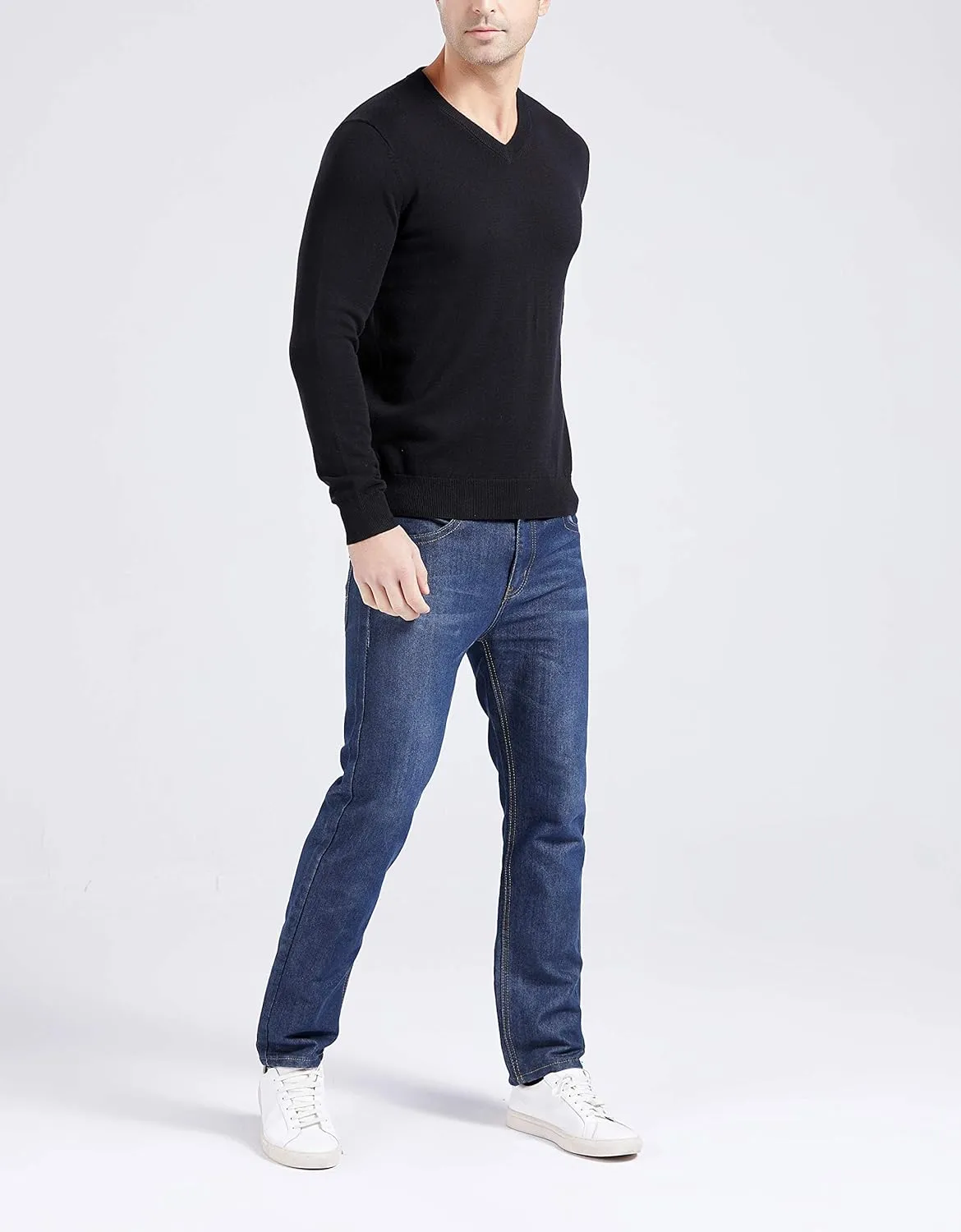 Gilboa - 100% Cotton - V Neck Sweater Men - Sweaters for Men - Black V Neck Sweaters for Men - Pullover Men V Neck - Sueter