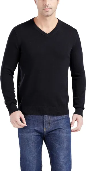 Gilboa - 100% Cotton - V Neck Sweater Men - Sweaters for Men - Black V Neck Sweaters for Men - Pullover Men V Neck - Sueter