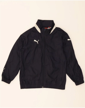 PUMA Boys Rain Jacket 7-8 Years Black Polyamide Smooth Finish