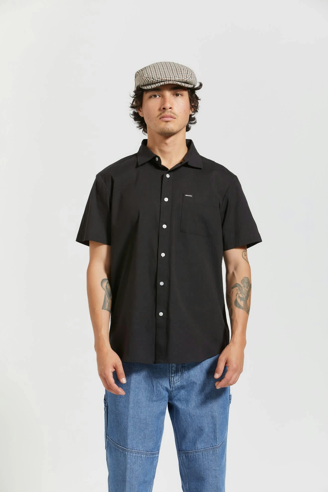 Charter Oxford S/S Shirt - Black Layered Look
