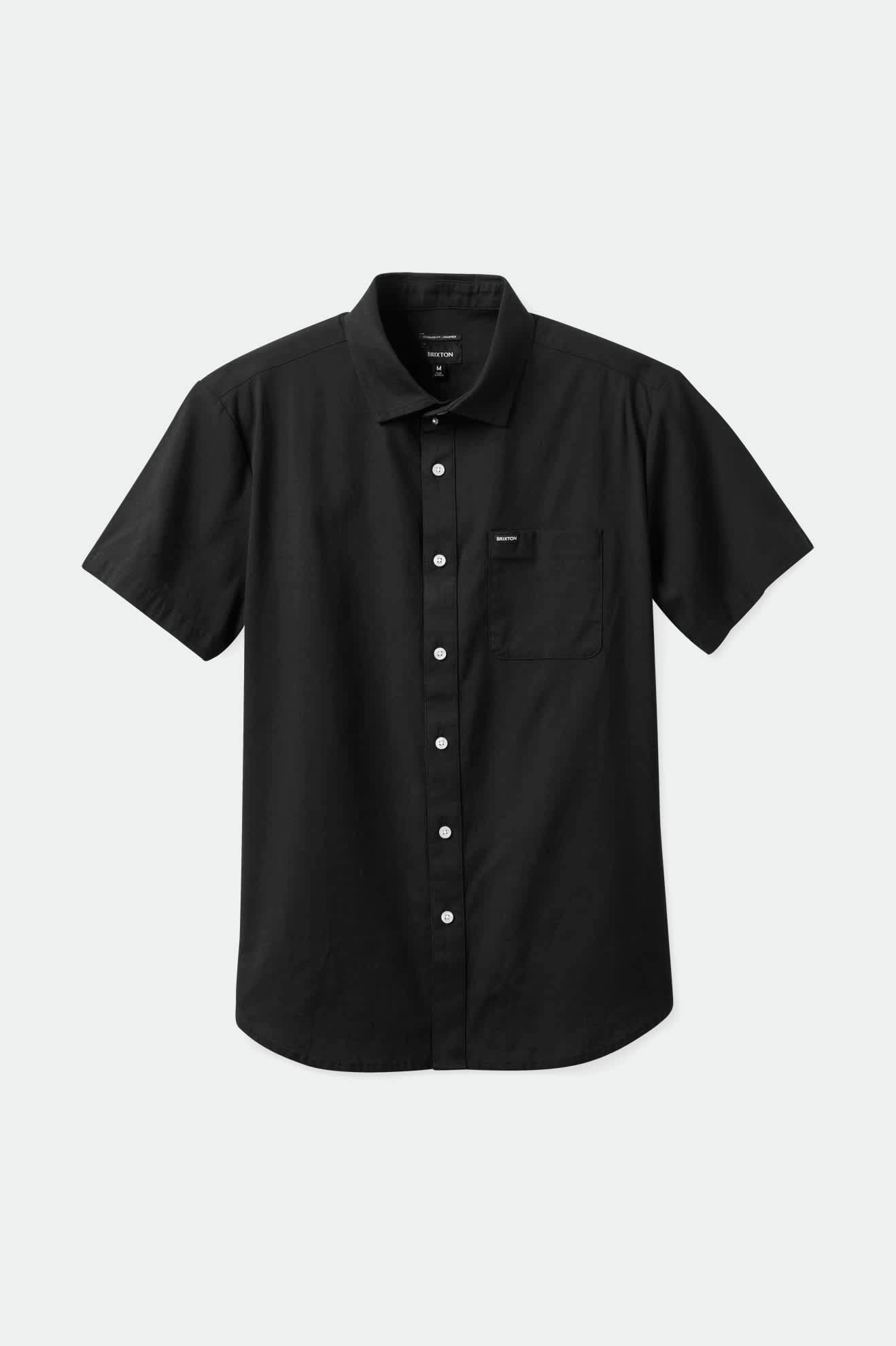 Quick Dry Technology Multi Functional Pockets Charter Oxford S/S Shirt - Black