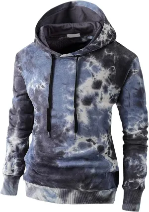 GOFULY MenS Hoodies Tie Dye Fall Sweatshirts With Hood Fashion Hoodies Pullover Drawstring Long Sleeve Tshirts With Pocket
