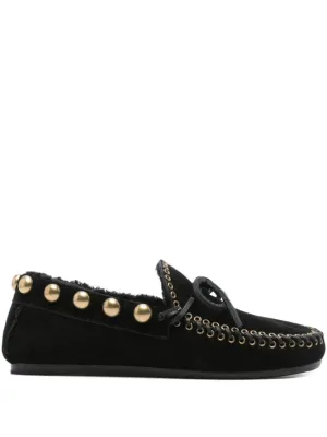 Gold-Stud Embellished Loafers Tall Frame