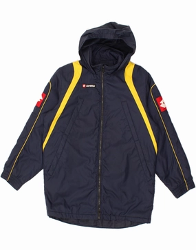 LOTTO Boys Hooded Windbreaker Coat 15-16 Years Navy Blue Colourblock Discuss
