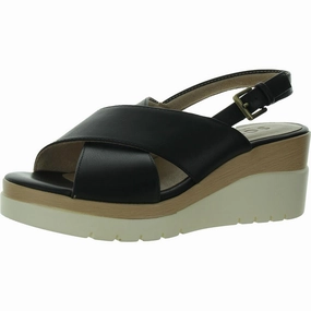GOODTIMES SL Womens Faux Leather Round toe Wedge Sandals Body Base Slim Profile