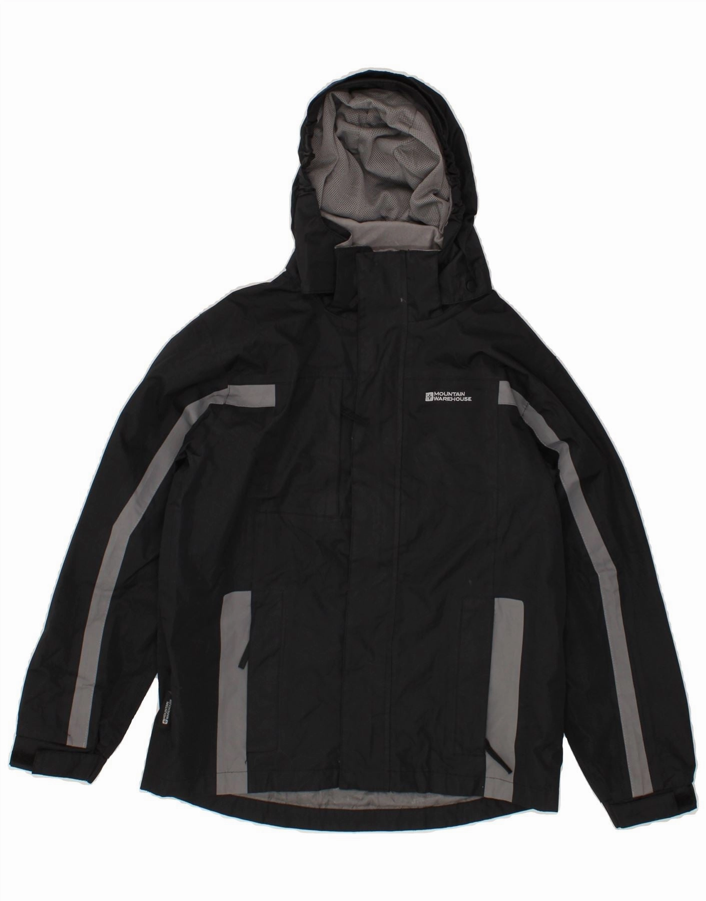 restaurant MOUNTAIN WAREHOUSE Boys Hooded Rain Jacket 11-12 Years Black Colourblock