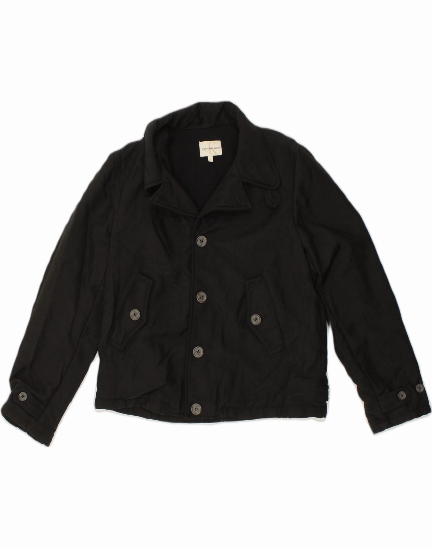 CALVIN KLEIN Boys Bomber Jacket 13-14 Years Medium Black Polyamide suitable for funerals
