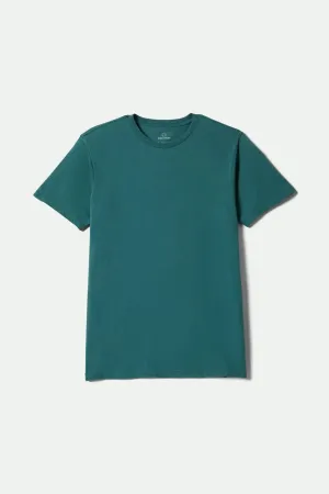 Premium Cotton Short Sleeve Tailored T-Shirt - Night Sage Chilly Day Wear Outdoor Layer
