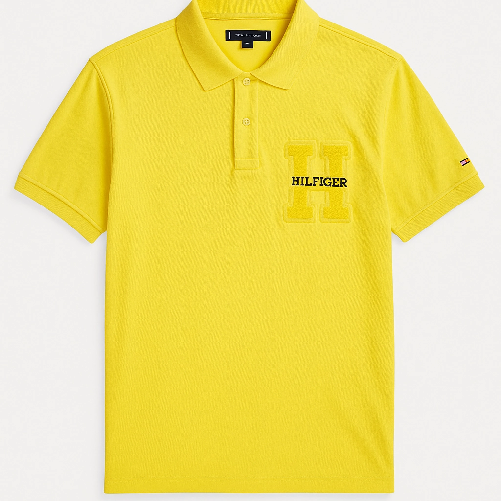 Tommy Hilfiger Yellow Men Polo Light Design
