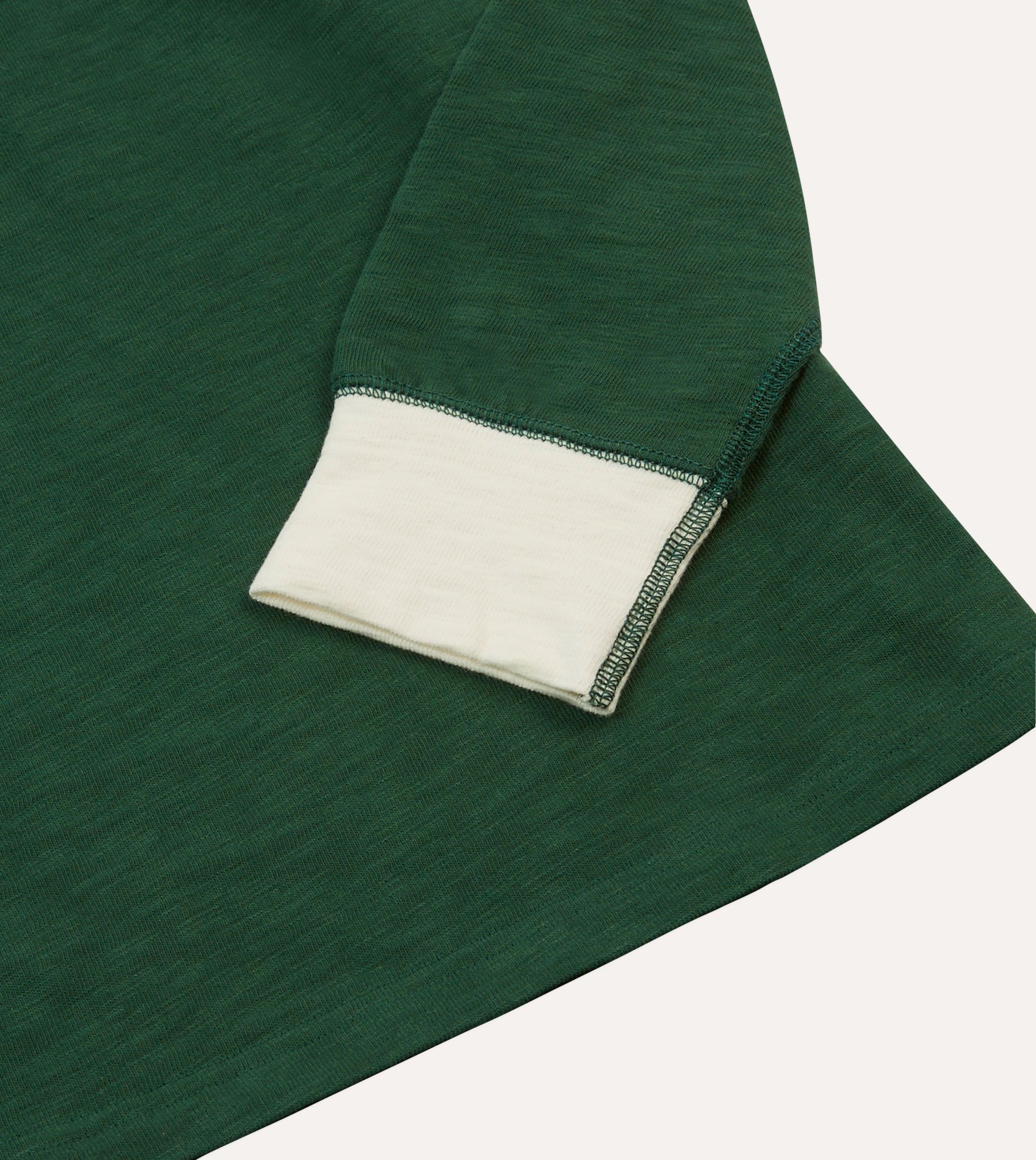 Green and Ecru Chevron Flam?? Cotton Rugby Shirt Chambray Fabric Winter Collection