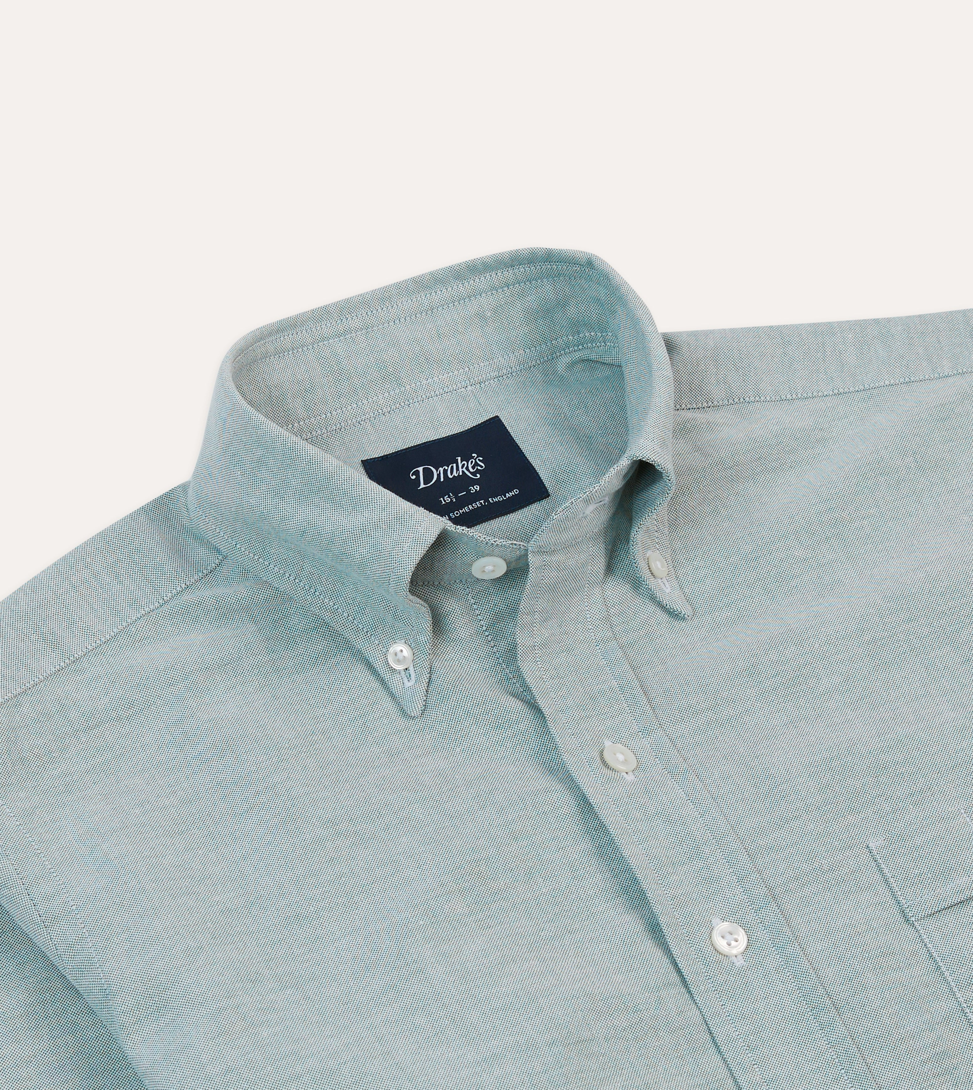 Ethical production Green Cotton Oxford Cloth Button-Down Shirt