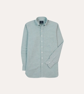 Green Cotton Oxford Cloth Button-Down Shirt Flexible Movement