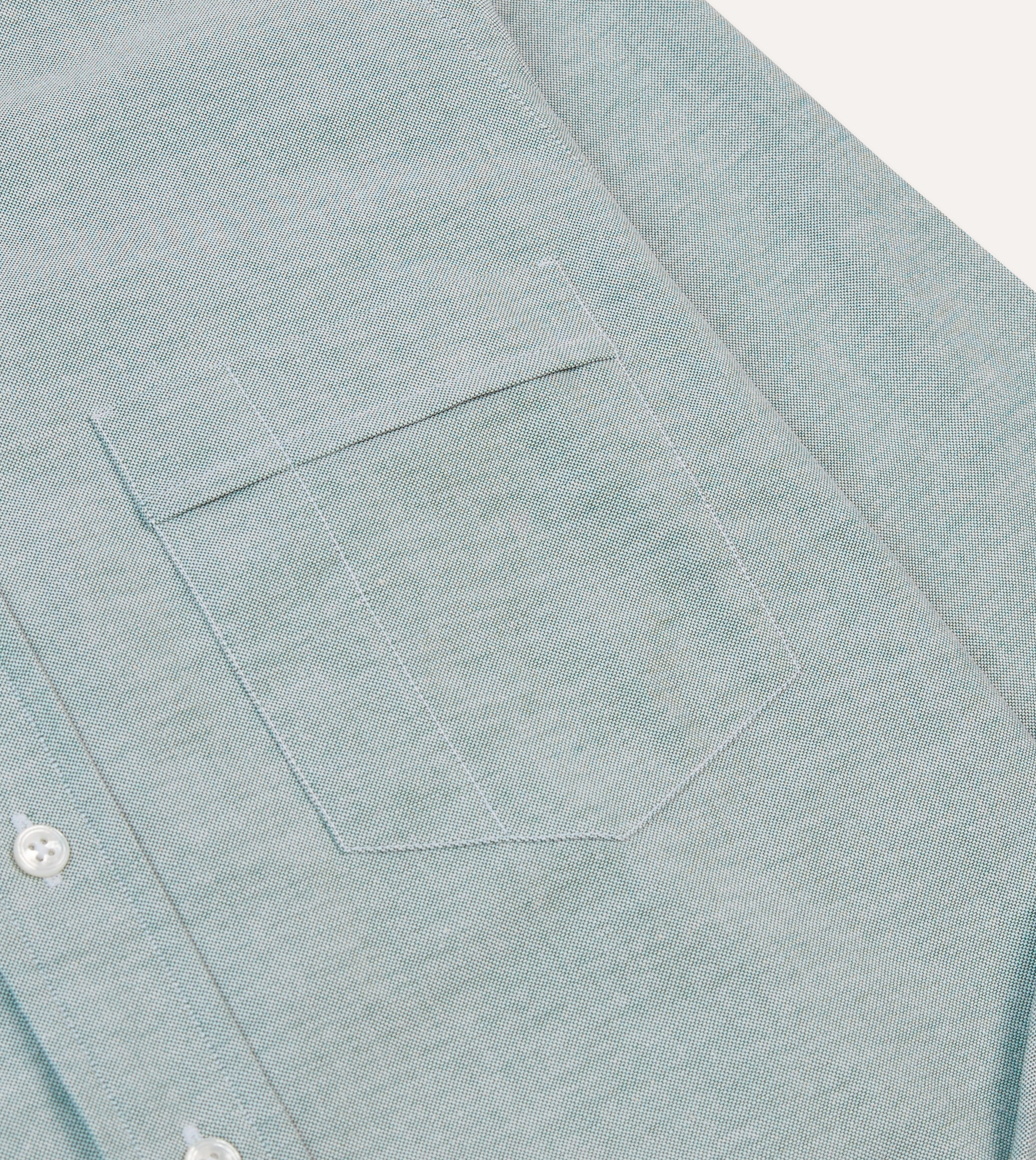 Business casual Flexible Knit Green Cotton Oxford Cloth Button-Down Shirt