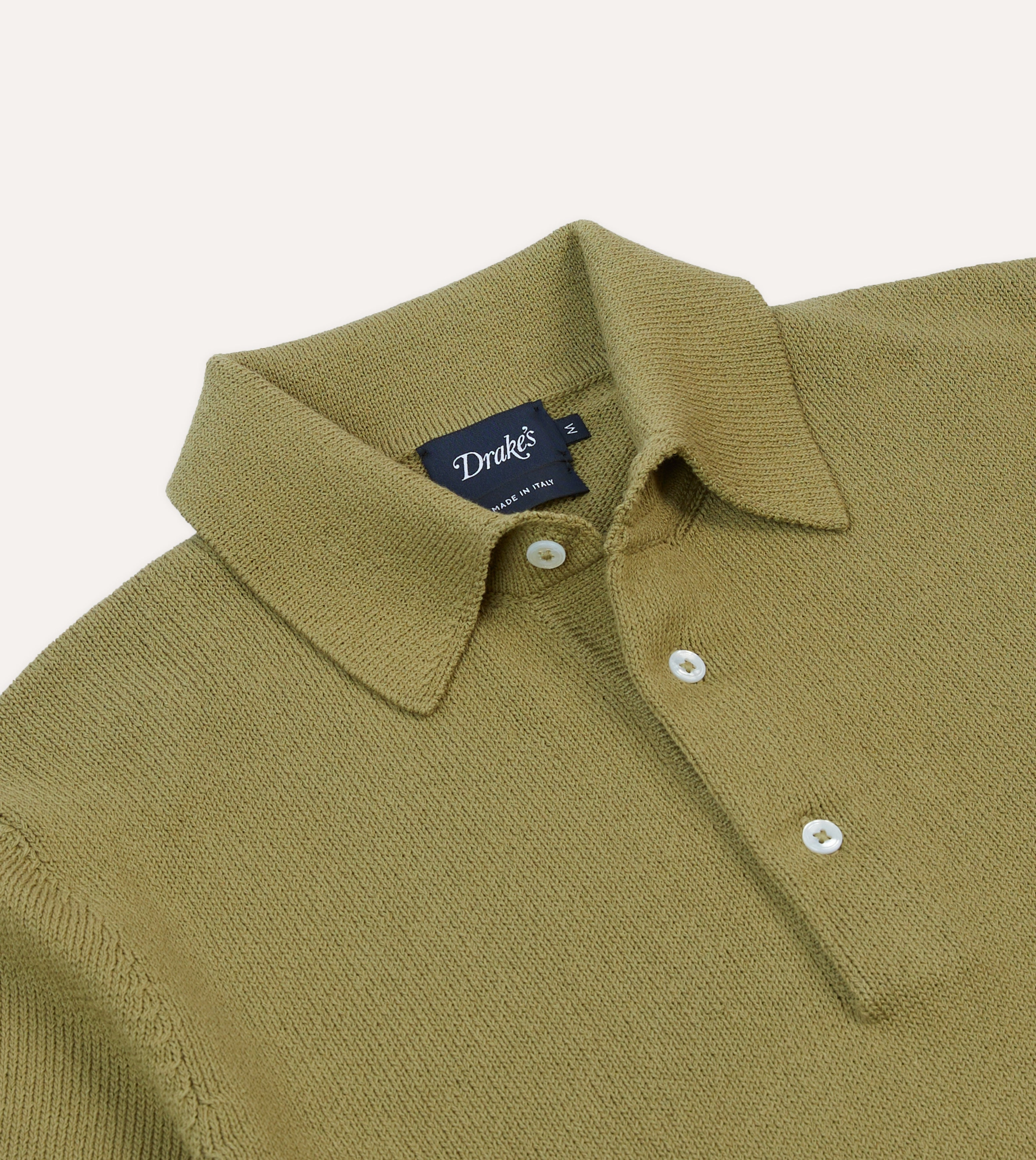 Laidback Mood Antibacterial Treatment Green Knitted Crepe Cotton Short-Sleeve Polo Shirt