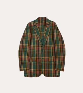 Fashion Comfort Adaptive Fit Technology Green Linen Madras Check Games Blazer Mk. I