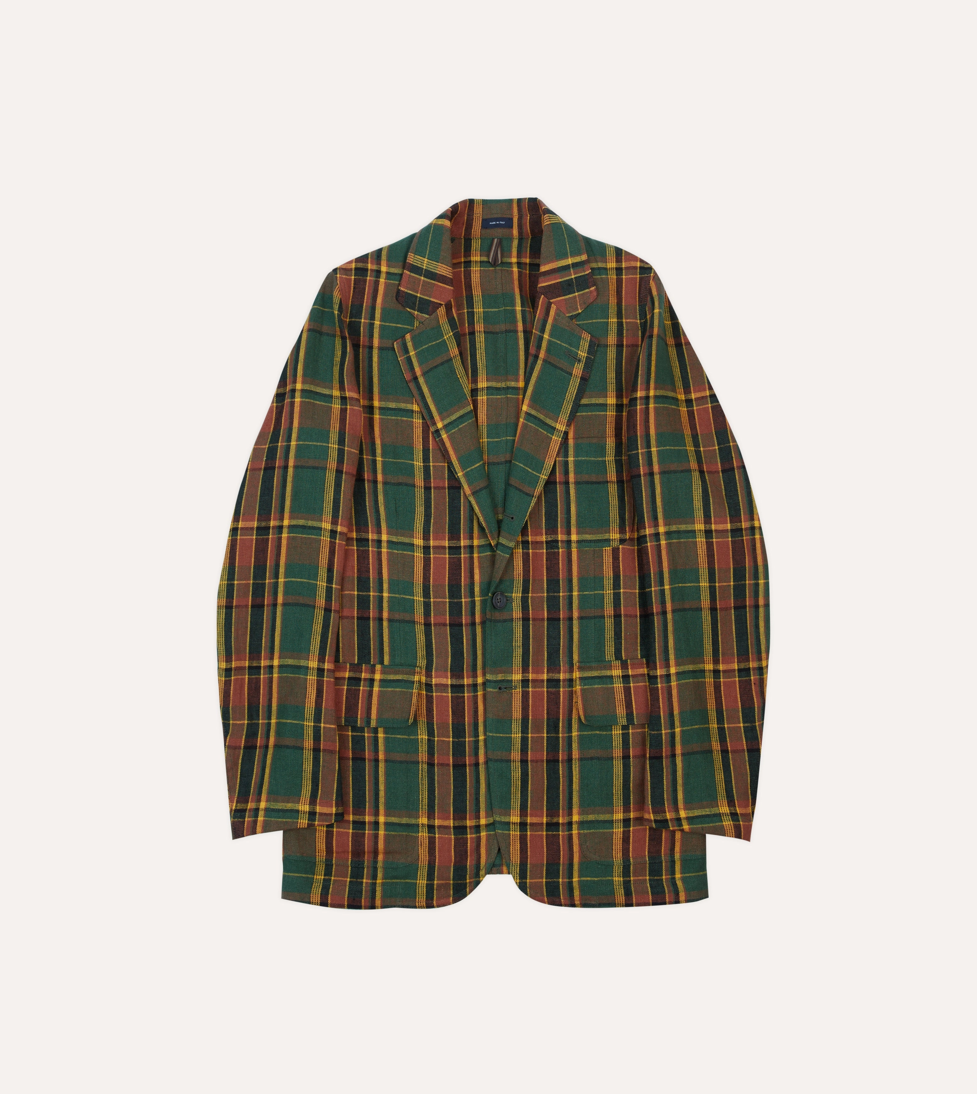 Fashion Comfort Adaptive Fit Technology Green Linen Madras Check Games Blazer Mk. I