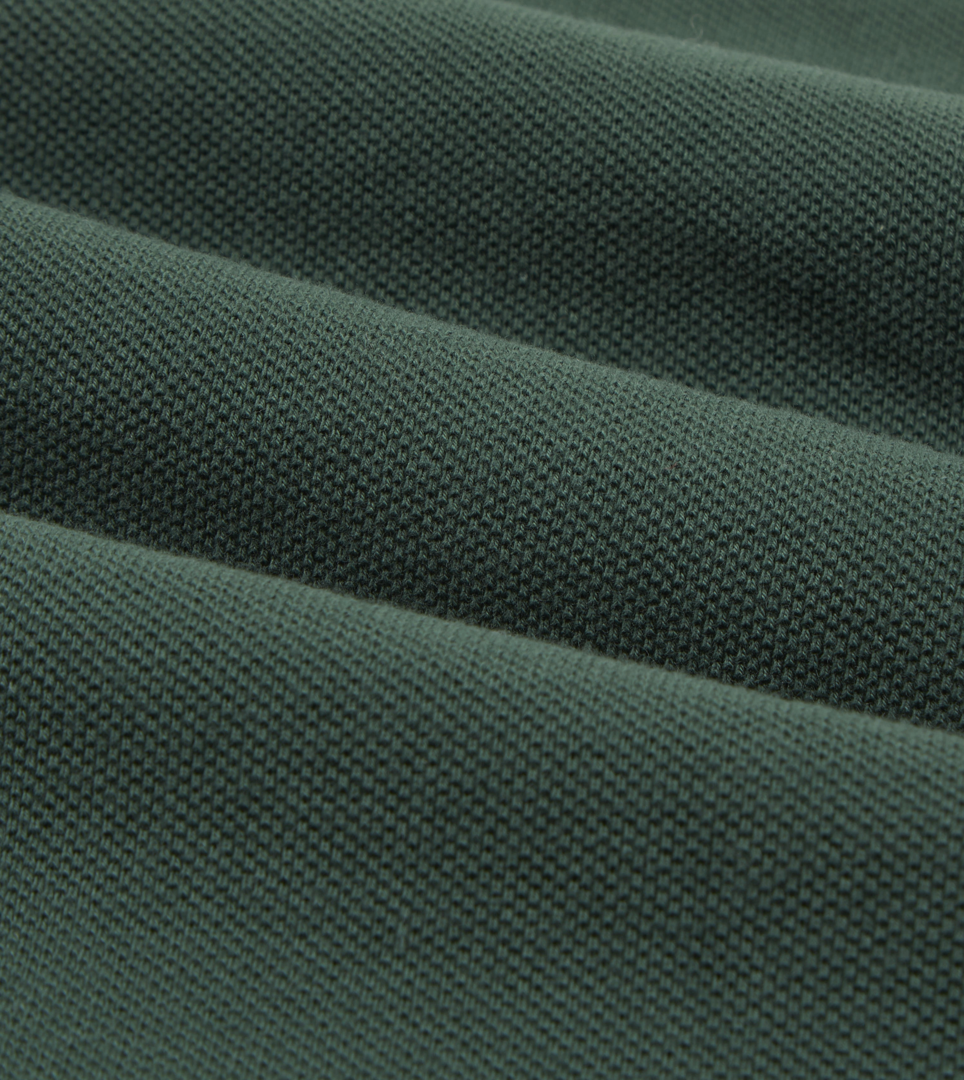 earthy colors Simple Wear Green Pique Cotton Long-Sleeve Polo Shirt