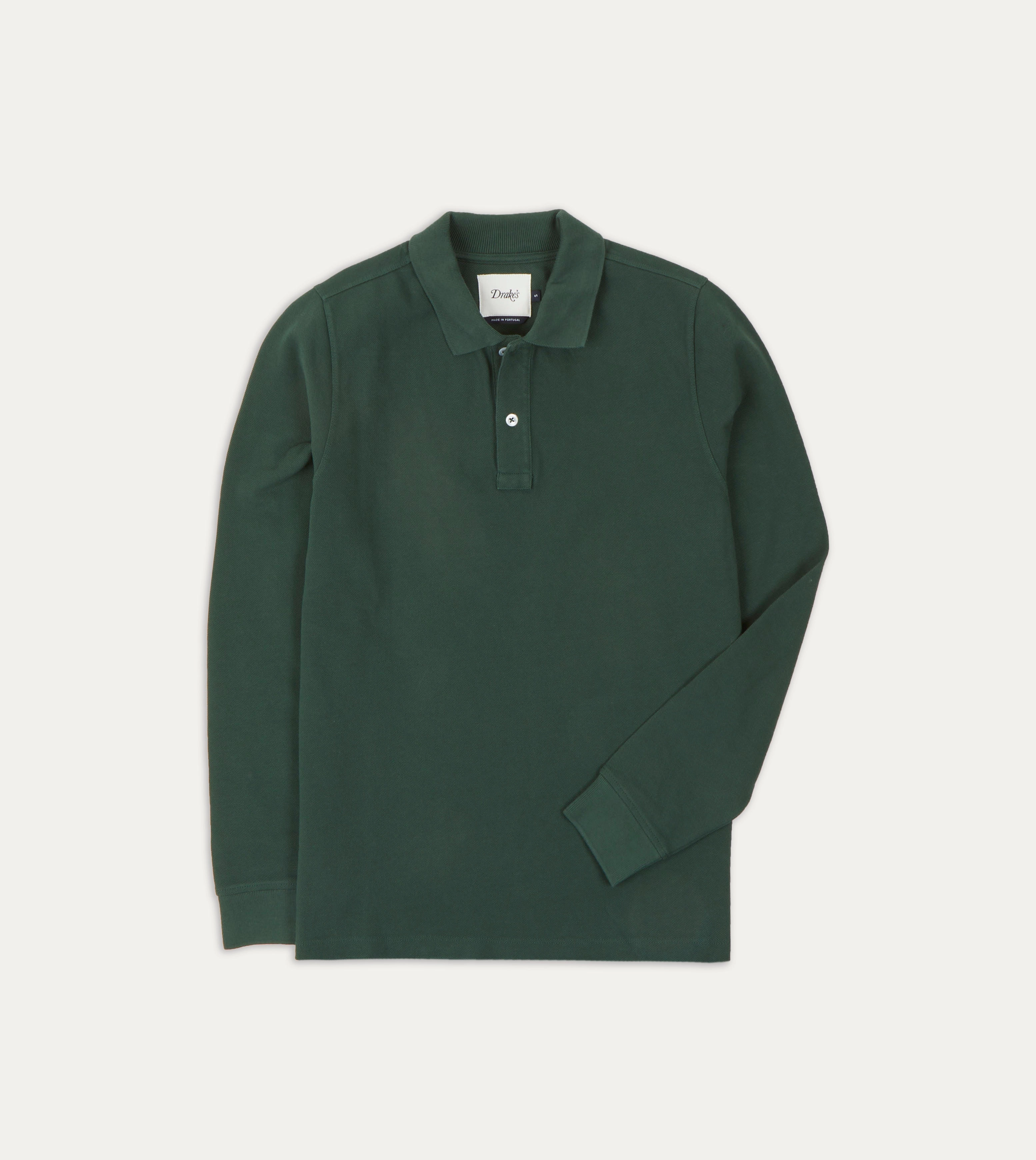 Green Pique Cotton Long-Sleeve Polo Shirt product gift worthiness Graphic Design