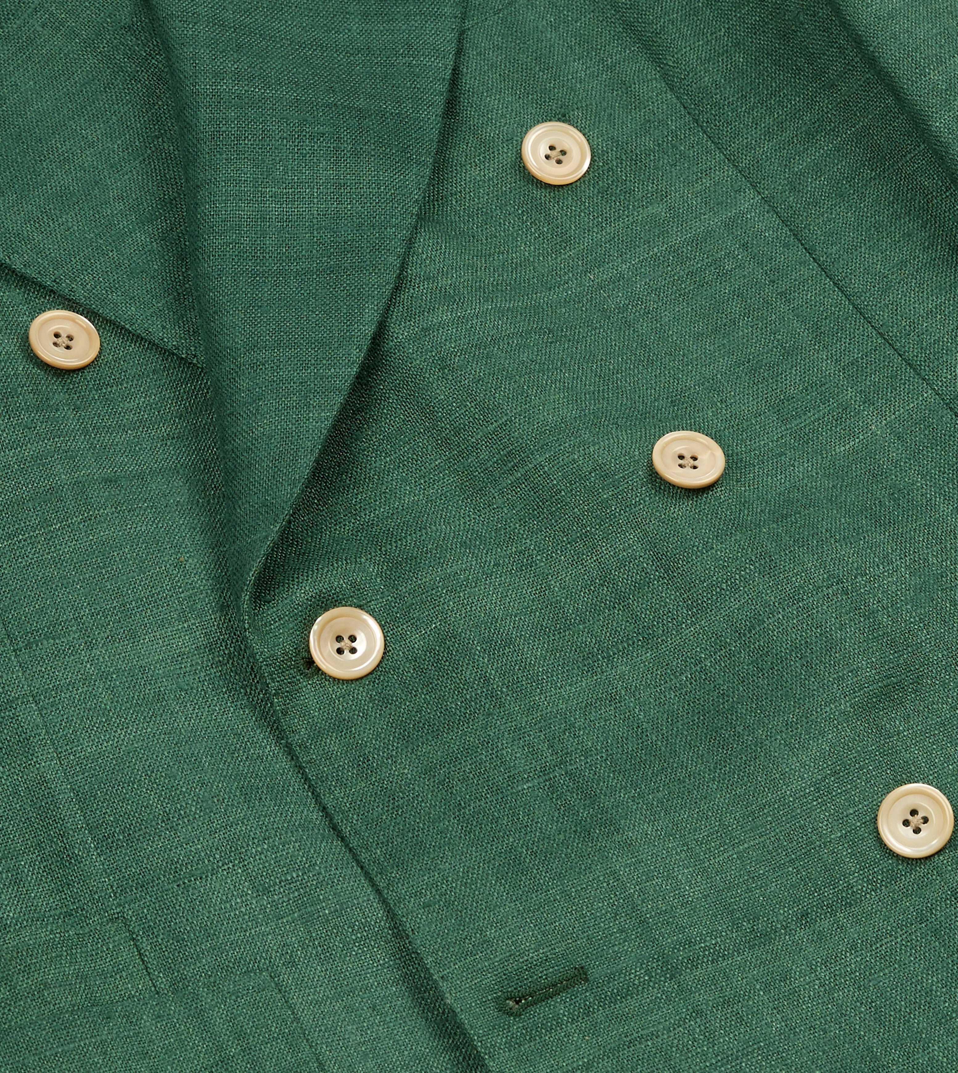 Green Tussah Silk Double-Breasted Evening Jacket Comfortable Style Business Layers
