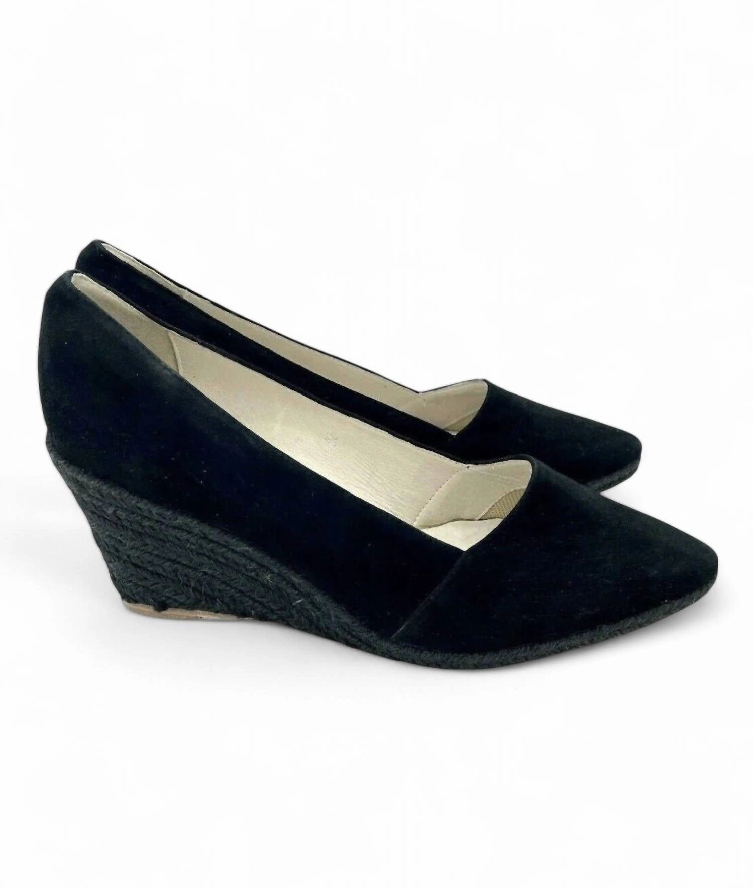 Greta Suede Leather Wedge Espadrilles In Black Wind Ready Edgy Edge