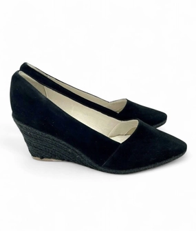 Greta Suede Leather Wedge Espadrilles In Black Wind Ready Edgy Edge
