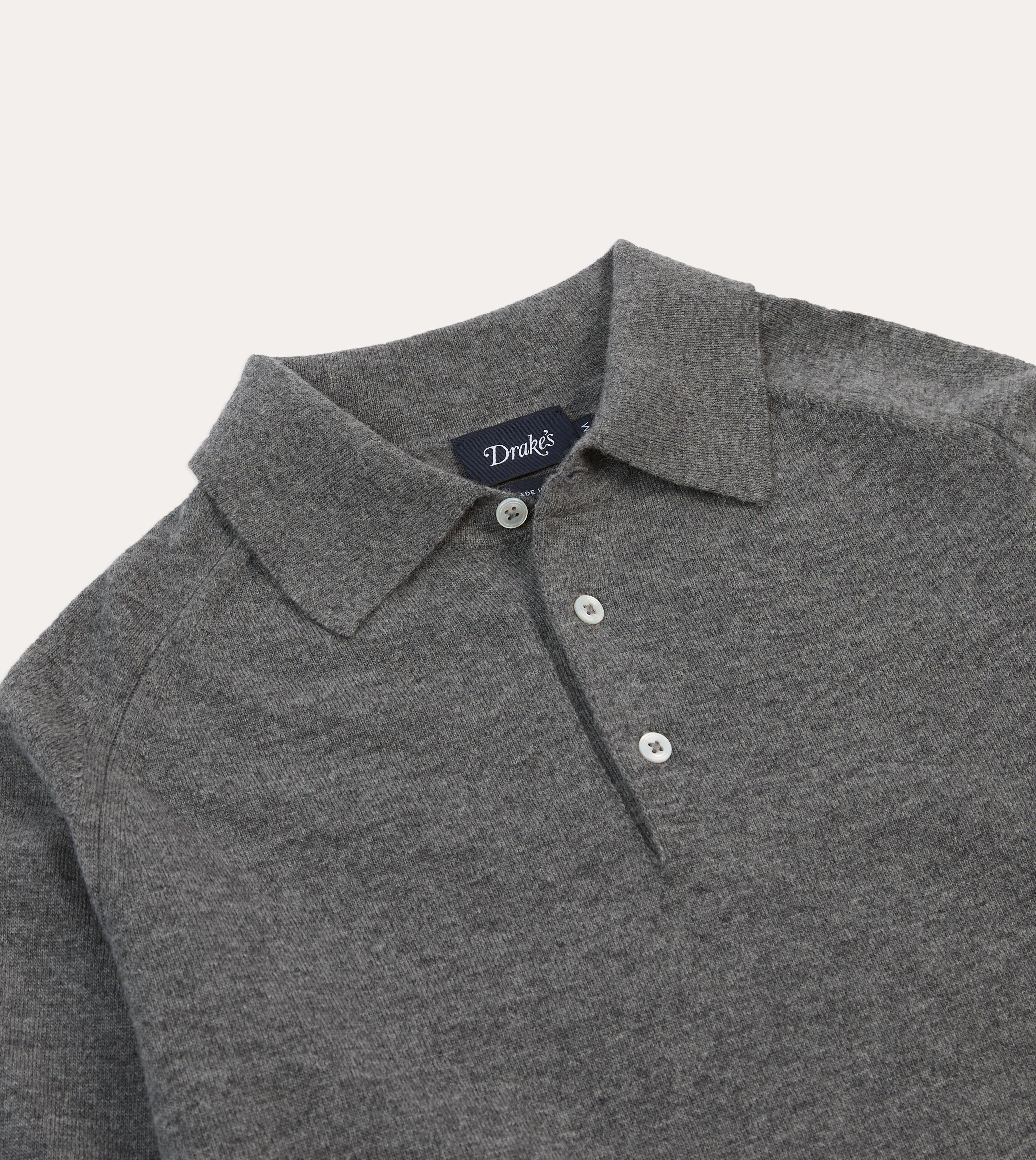 Grey Alpaca Wool Knitted Polo Simple Trend